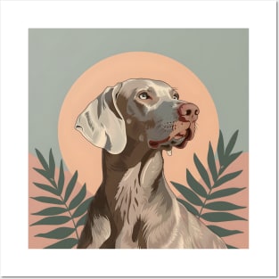 Retro Weimaraner: Pastel Pup Revival Posters and Art